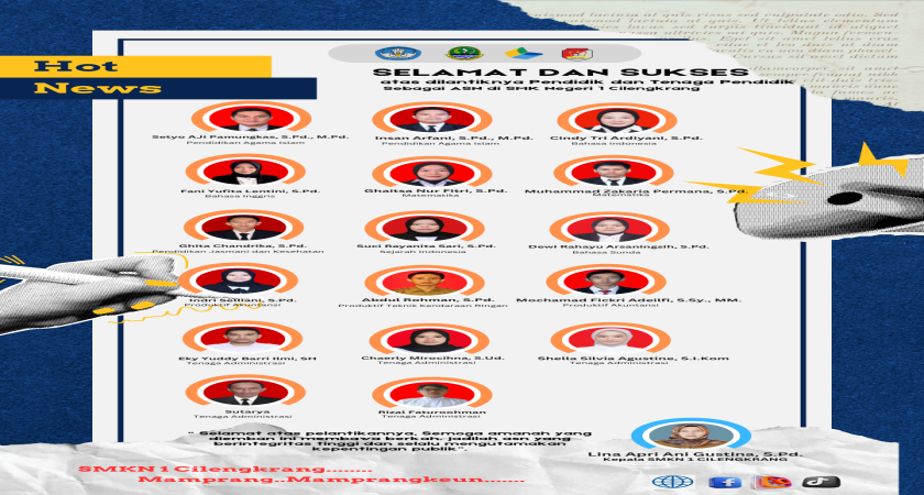 Selamat dan Sukses untuk Pendidik dan Tenaga Pendidik SMK Negeri 1 Cilengkrang